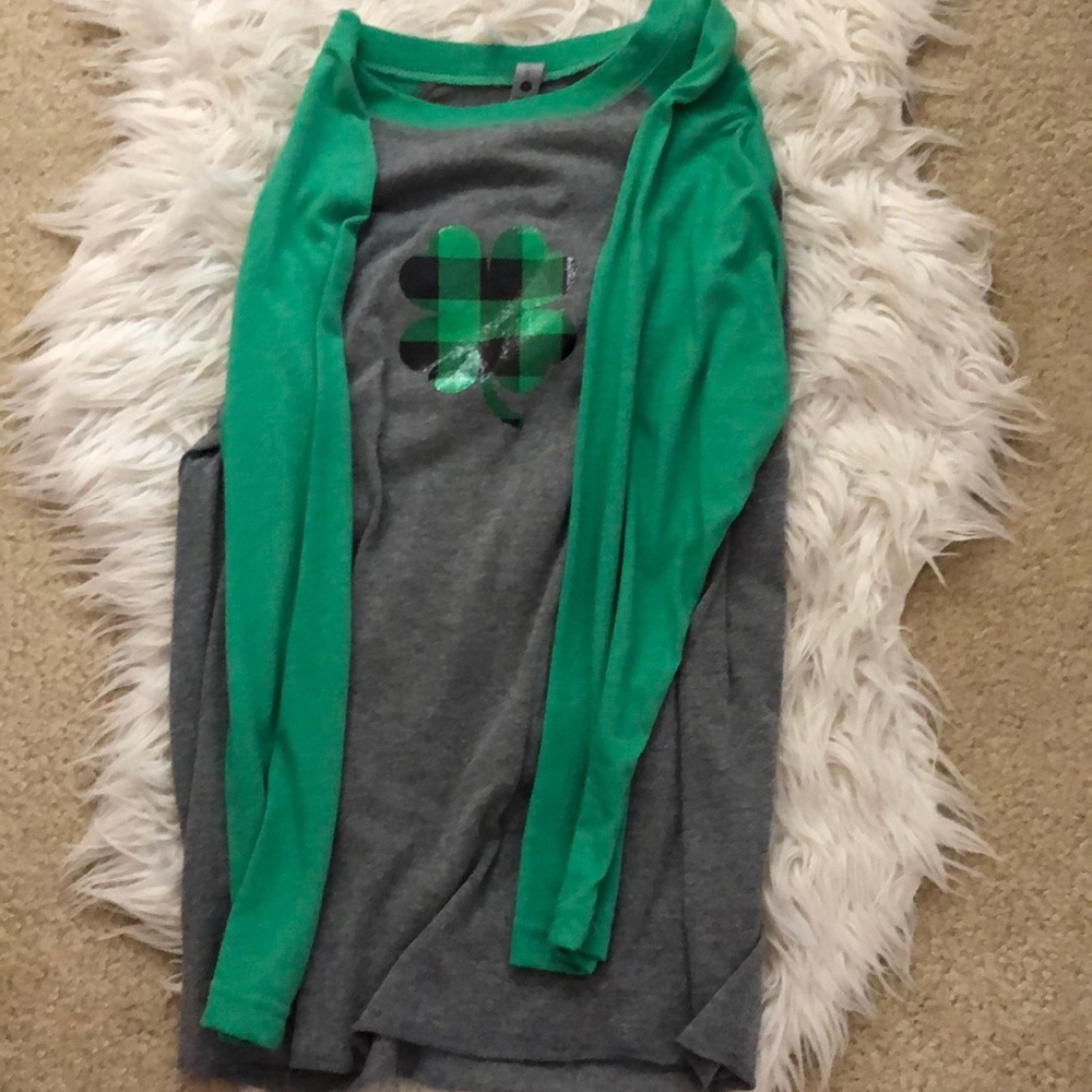 Custom, green and grey St. Patty’s Day shirt